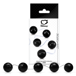 Colar Tailandês com 5 Bolas - Love Balls | Tamanho G | Cor: Preto
