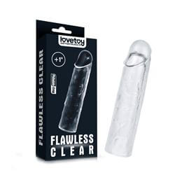 Capa Peniana Realística em Jelly Transparente - Lovetoy Flawless Clear +1 | 15 x 3,5 cm
