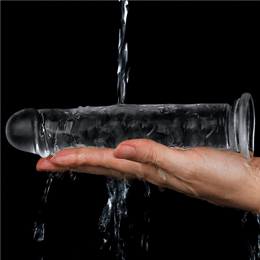 Foto 5 do produto Prótese Peniana Transparente em TPE com Glande Definida, Veias Salientes e Ventosa - Lovetoy Flawless Clear 7.0/7.1 | 16,3 x 3,3 cm