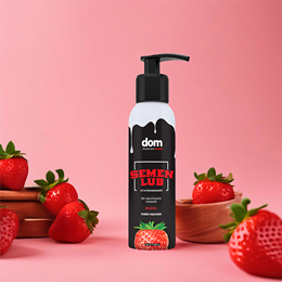Lubrificante Íntimo Semelhante ao Sêmen À Base D'Água com Sabor de Morango - Dom Semen Lub | 100 ml