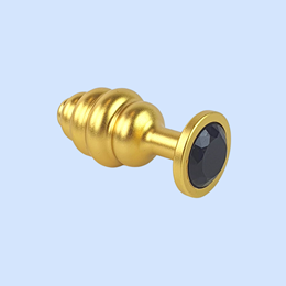 Foto 13 do produto Plug Anal ''M'' Escalonado Dourado Fosco com Joia na Base - Lust Metal Hive Pug | 7,2 x 3,3 cm | Disponível em 11 Cores