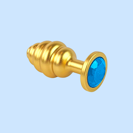 Foto 5 do produto Plug Anal ''M'' Escalonado Dourado Fosco com Joia na Base - Lust Metal Hive Pug | 7,2 x 3,3 cm | Disponível em 11 Cores