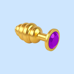 Foto 8 do produto Plug Anal ''M'' Escalonado Dourado Fosco com Joia na Base - Lust Metal Hive Pug | 7,2 x 3,3 cm | Disponível em 11 Cores