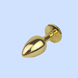 Foto 3 do produto Plug Anal "P" Dourado com Joia na Base - Lust Metal Plug Diamond | 6 x 2,7 cm | Disponível em 11 Cores