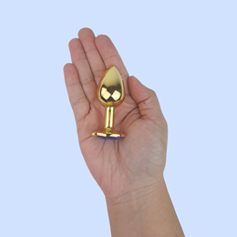 Plug Anal "P" Dourado com Joia na Base - Lust Metal Plug Diamond | 6 x 2,7 cm | Disponível em 11 Cores