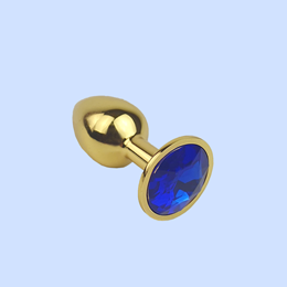 Foto 4 do produto Plug Anal "P" Dourado com Joia na Base - Lust Metal Plug Diamond | 6 x 2,7 cm | Disponível em 11 Cores