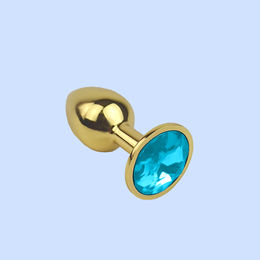 Foto 5 do produto Plug Anal "P" Dourado com Joia na Base - Lust Metal Plug Diamond | 6 x 2,7 cm | Disponível em 11 Cores