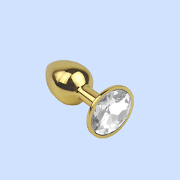Foto 6 do produto Plug Anal "P" Dourado com Joia na Base - Lust Metal Plug Diamond | 6 x 2,7 cm | Disponível em 11 Cores