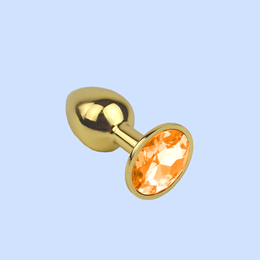 Foto 7 do produto Plug Anal "P" Dourado com Joia na Base - Lust Metal Plug Diamond | 6 x 2,7 cm | Disponível em 11 Cores