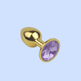 Foto 8 do produto Plug Anal "P" Dourado com Joia na Base - Lust Metal Plug Diamond | 6 x 2,7 cm | Disponível em 11 Cores