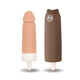 Prótese Peniana Recarregável com 10 Modos de Vibração e Capa Protetora em Forma de Urso - Kisstoy Mr. Ted | 10,5  x 3,7 cm