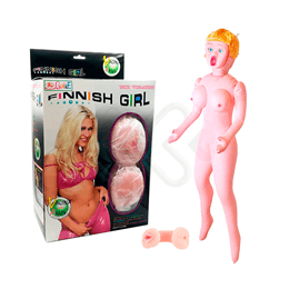 Boneca Inflável com Seios, Rosto, Simulador de Gemidos, Bullet e 2 Orifícios Penetráveis em Cyberskin - Lybaile Finnish Girl With Vibrating | 1,50 cm