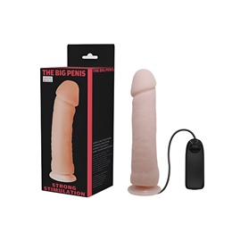 Prótese Peniana em TPR com Vibração Multivelocidade e Base em Ventosa - LyBaile The Big Penis | 24 x 4,3 cm