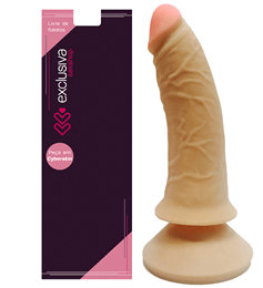 Magic Sexy - Pênis Realístico em Cyberskin com Glande, Veias Salientes, Vértebra e Ventosa - 14,5 x 3,8 cm
