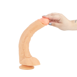 Prótese Peniana Gigante com Glande Delineada, Veias, Escroto e Ventosa - Magic Sexy | 25 x 5,2 cm