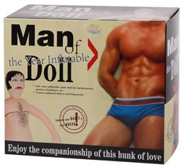Man of The Year Inflatable Doll - Boneco Inflável com Cinta e Prótese Peniana com Vibração Multivelocidade