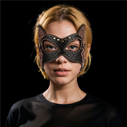 Máscara Gatinha em Couro com Fivela Ajustável e Detalhes - LoveToy Rebellion Reign Cat Mask | Tamanho Único