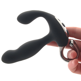 Massageador de Próstata com Estimulador de Períneo em Silicone, 10 Vibrações, Movimentos e Controle Remoto Sem Fio - 10 x 2,6 cm