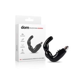Massageador de Próstata e Períneo em Silicone com Vibração Única e Cerdas Estimuladoras - Dom M1 - 11,5 x 3,8 cm