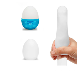 Masturbador Egg em TPE com Texturas de Flocos de Neve - Tenga Snow Crystal | 5,8 x 5 cm