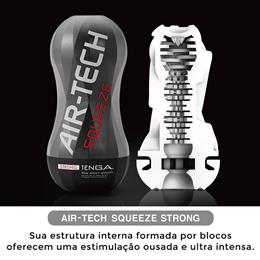 Masturbador em Elastômero com Múltiplas Texturas Interna - Tenga Air Tech Squeeze Strong | 17 x 7,9 cm