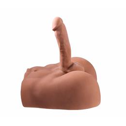 Masturbador Feminino em TPE com Pênis Vertebrado, Escroto e Ânus - 32 x 26 cm | Disponível em 2 Cores