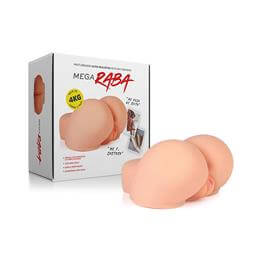 Masturbador em Forma de Bunda em Cyberskin com Vagina e Ânus e Resistente à Água - Mega Raba |  25 x 14 cm