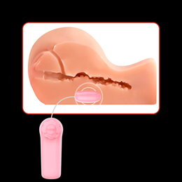 Masturbador em Forma de Bunda, Vagina e Ânus Penetráveis com Cápsula Vibratória e Controle Remoto com Fio - Lilo Angela | 11,5 x 3 cm