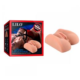 Masturbador em Forma de Vagina e Ânus Penetráveis com Cápsula Vibratória e Controle Remoto com Fio - Lilo Mariana | 11 x 3 cm