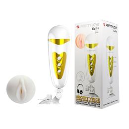 Masturbador Lanterna em Forma de Vagina em Cyberskin com Ventosa, 12 Modos de Vibração e Simulação de Gemido - Pretty Love Sally