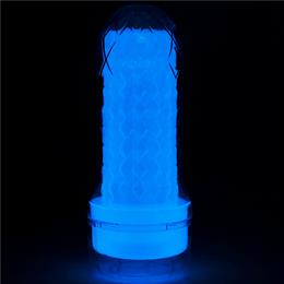 Masturbador Lanterna Formato Cilindro em TPE com Efeito Fosforescente - Lovetoy Lumino Play Ribbed | 14 x 3 cm
