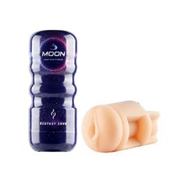Foto 1 do produto Masturbador Masculino no Formato de Copo com Vagina Realística em Cyberskin e Bullet sem Fio com Vibração Única - Moon Ecstasy Love