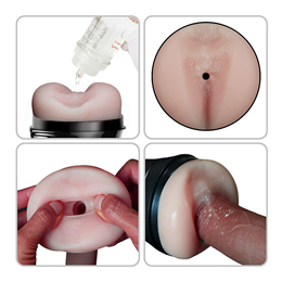 Masturbador Mini Lanterna em Cyberskin no formato de Ânus, Textura Interna com Vibrador - Sexy Import | 10,5 x 3 cm