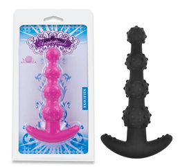Foto 1 do produto Max Pleasure Anal Beads - Plug Anal em Silicone Soft Touch com 4 Esferas em Tamanhos Gradativos - 14 x 3 cm | Cor: Preto