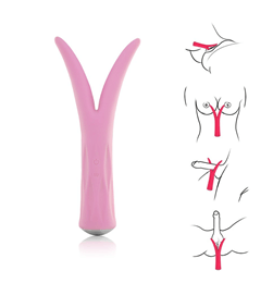 Foto 2 do produto Miqi - Vibrador Ponta Dupla Recarregável com 7 Modos de Vibrações, à Prova D'Água17 X 4 CM