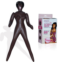 Miss Dusty Diva - Mini Boneca Inflável Morena com 2 Orifícios Penetráveis - 66 cm