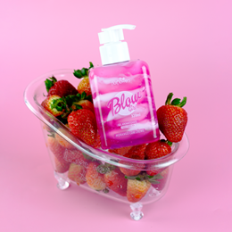 Foto 1 do produto Mix de Gel e Creme Beijável com Aroma Irresistível de Morango - Hot Flowers Blow Girl | 320 ml