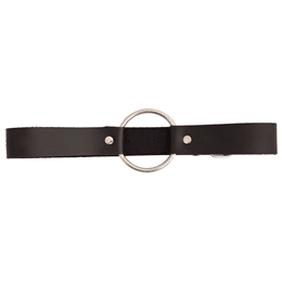 Mordaça Ring Gag em Couro Sintético Ajustável - Sexy Fantasy Linha Sado