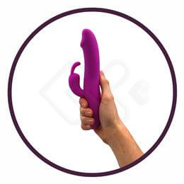 Vibrador Rabbit com Estimulador Clitoriano em Formato de Coelho, 7 Modos de Vibração, 7 Movimentos de Impulso e Resistência à Água - Natural Motion | 20 x 3,5 cm