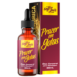 Foto 1 do produto Óleo Corporal para Massagem com Sensação de Aquecimento - Soft Love Prazer em Gotas | 30 ml