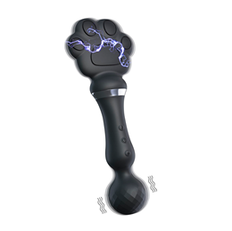 Palmatória Gatinho em Silicone, 5 Intensidades de Choque e Massageador com 10 Modos de Vibração - You Vibe | 24,5 x 9 cm