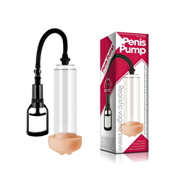 Bomba Peniana Manual com Manga em Forma de Vagina em Cyberskin - Penis Pump | 21 x 6,7 cm | Disponível em 2 Cores