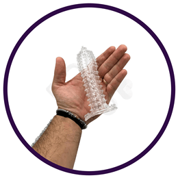 Foto 5 do produto Capa Peniana Escalonada com Cerdas Massageadoras e Base Estimuladora - Penis Sleeve New Stretchable | 12,1 x 3,5 cm