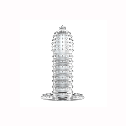 Foto 3 do produto Capa Peniana Escalonada com Cerdas Massageadoras e Base Estimuladora - Penis Sleeve New Stretchable | 12,1 x 3,5 cm