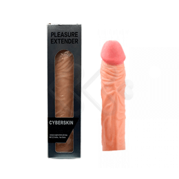 Pleasure Extender Penis Extension 3 - Capa Peniana Realística em Cyberskin com Glande Definida, Veias Salientes e Preenchimento Interno - 19,8 x 3,9 cm