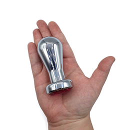 Plug Anal em Aço Inoxidável com Detalhe de Joia na Base - 6,8 x 3,9 cm | Disponível em 5 Cores