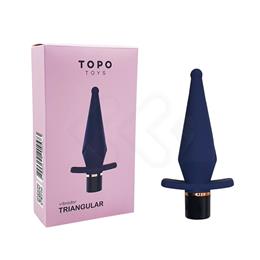 Plug Anal Cônico com 10 Modos de Vibração e Carregamento Magnético - Topo Toys Triangular | 9,4 x 3,4 cm