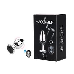 Plug Anal Cônico com Carregamento Via Cabo USB Magnético, 10 Modos de Vibração e Controle Remoto Sem Fio - Massager | 6,8 x 3,4 cm
