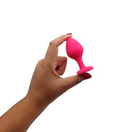 Plug Anal Cônico em Silicone no Tamanho ''M'' com Detalhe de Joia na Base de Coração - Topo Toys | 7 x 3,5 cm | Disponível em 4 Cores