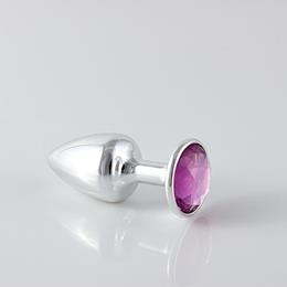 Plug Anal Prata no Tamanho "P" em ABS Atóxico com Formato Cônico e Detalhe de Joia - Hard Less | 6 x 2,6 cm | Disponível em 5 cores